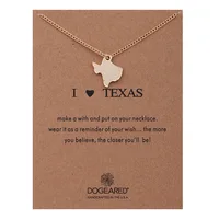 

Personalized make a wish card necklaces gold/silver zircon karat/north star/I love texas state map choker necklace