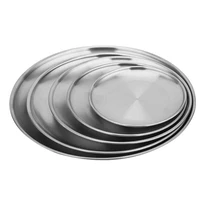 

Best Selling Products Tableware 201 Stainless Steel Silver Round Shape Multiple Size Snacks Salad Dish Candy Plate Fruits Tray