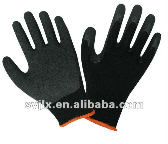 10 Gauge Black Latex Coated Gloves Safety Cotton Gloves Buy Latex