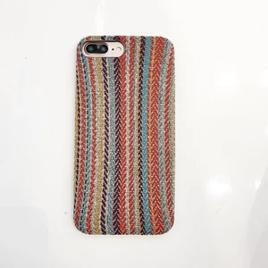 Fashion style Colorful Stripe Grain Fabric Design Soft Feel Phone Back Cover Case for Iphone XS 5.8 inch size