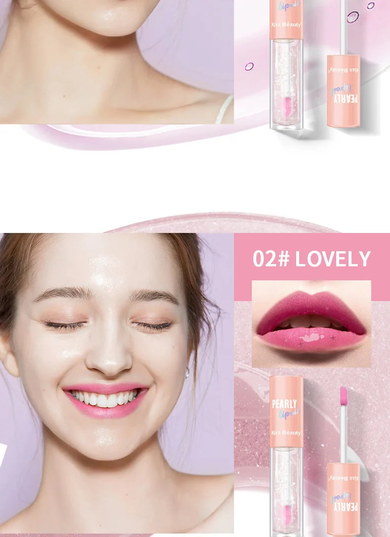 New Private Label Make Up Natural Clear Shiny Moisturizing Discoloration Lip Gloss with Glitter Shine.jpg
