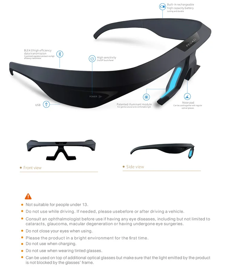 Pegasi Blue Light Therapy Smart Sleep Glasses For Insomnia Buy Smart