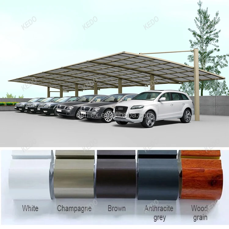 Commercial aluminum car parking sun shades shed systems