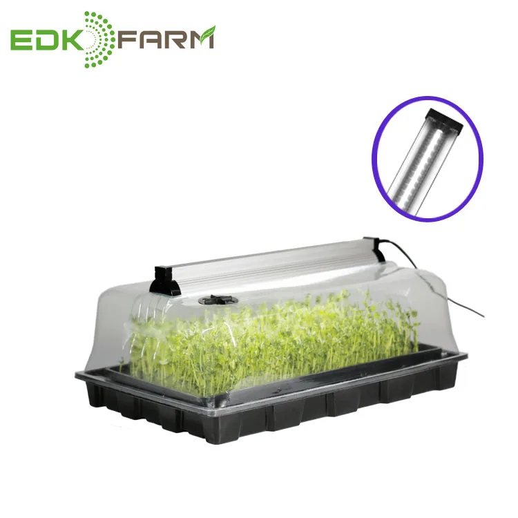 

hydroponic garden system microgreens trays led equipment home grow kit, Clear+black