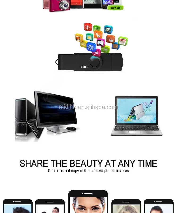 8g 16g 32g 64g double slider dual multifunctional wireless phone usb flash drive computer pendrives flash otg pen drives - ANKUX.COM