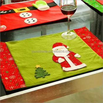 Snowflake Santa Deer Christmas Table Mats Custom Design Dining