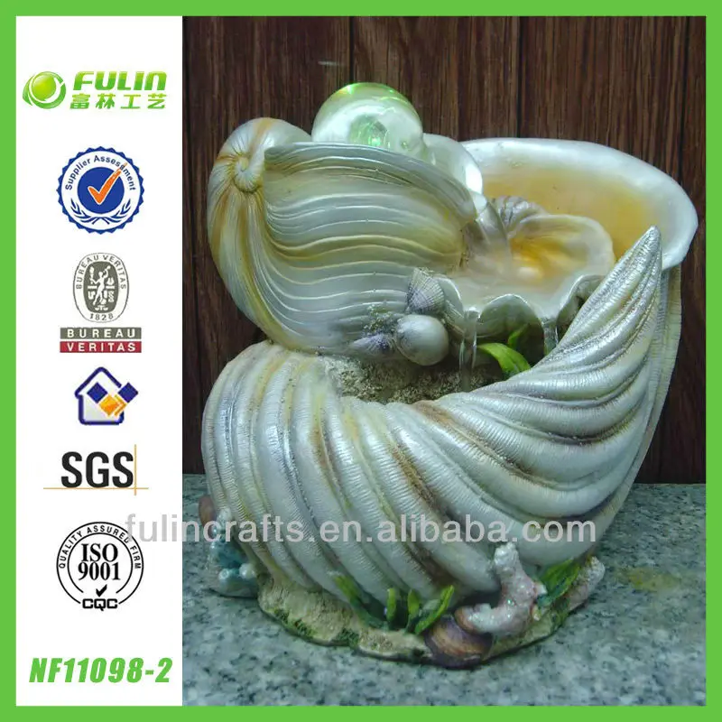 Indoor Fountain Resin Seashell Water Feature Buy Seashell Water