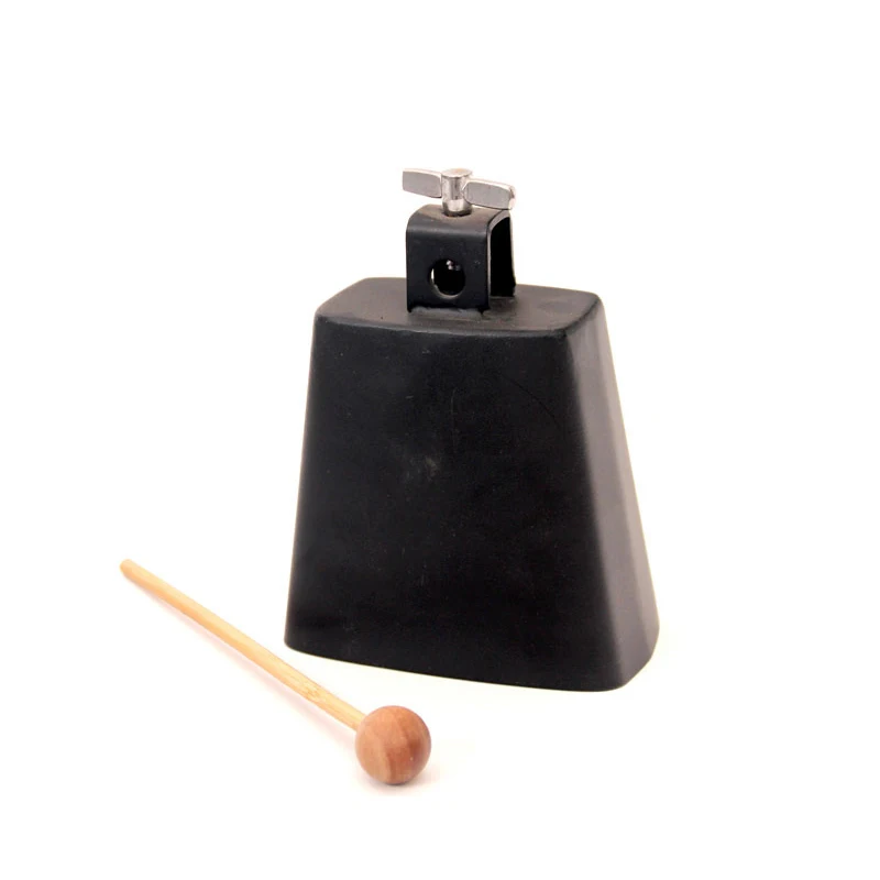 Toyvian Metal Cowbell Double Tone Cow Bell Percussion Instrument with Stick for Christmas Festival Kids Musical Learning Toy Large Size 