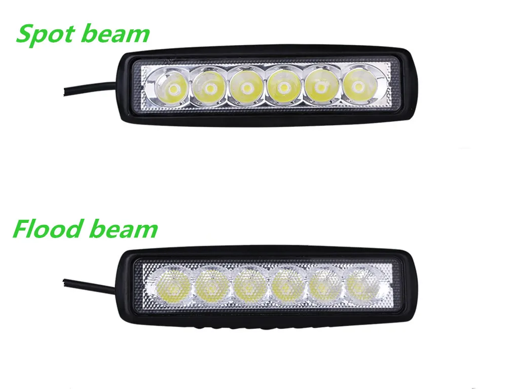 Factory Supply 6inch Slim 18w Car Led Auto Work Light Spot Flood Beam ...