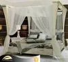 BL21701A-Luxury French Rococo Style Wood Carved Marquetry Canopy Bed/ Royal Four Poster