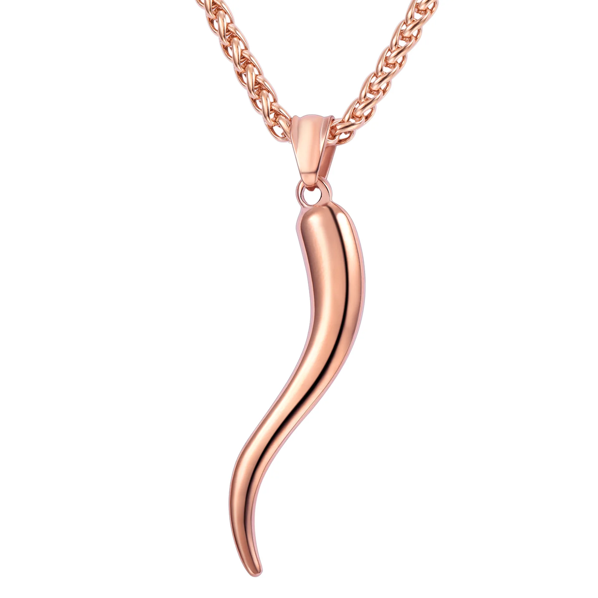 

Charm Amulet Stainless Steel 18K Gold Plated Talisman Italian Jewelry Lucky Horn Pendant Necklace