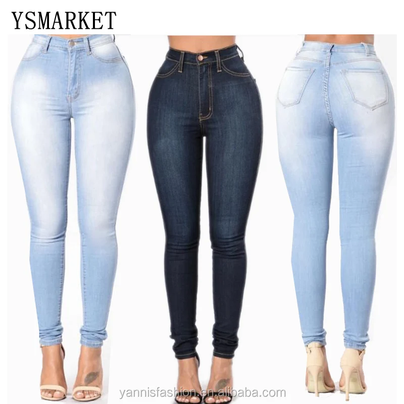 

Fashion Boutique Plus Size Cowboy Denim Women Slim Skinny Pencil Elastic Pants Low Waist Jeans Elastic Trousers E8026