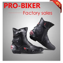 Free shipping Ankle joint protection motorcycle boots Pro-Biker SPEED boots for motorcyle Racing Motocross Boots BLACK RED WHITE
