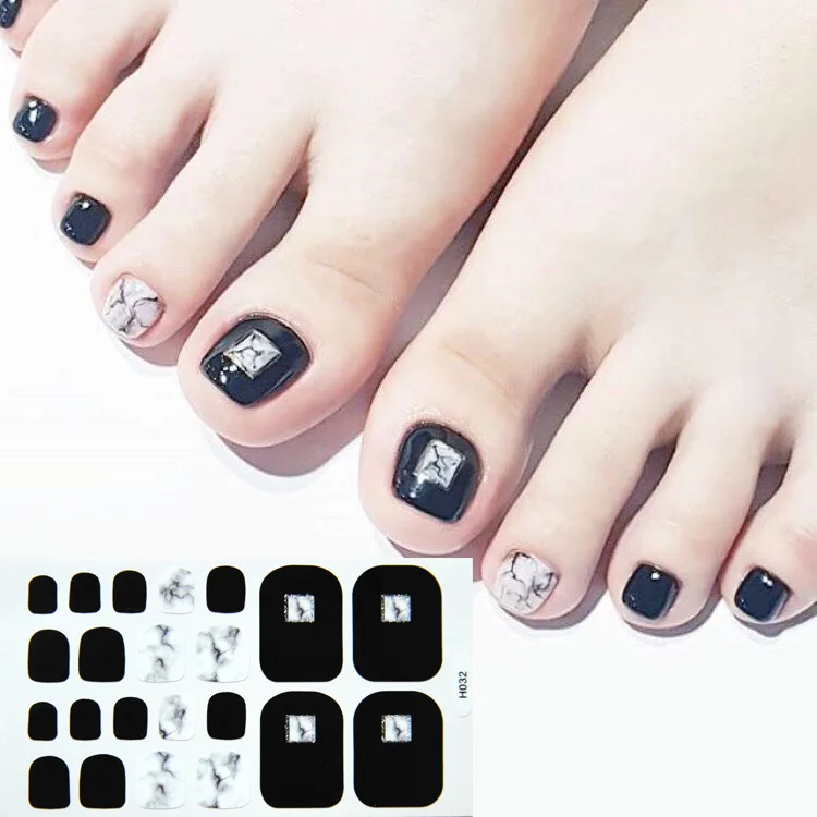 

3D glitter powder toe nail sticker