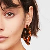 Kaimei Wholesale Acetate Jewelry Geometry Acetic Acid Square Acetate Plate Leopard Acrylic Tortoise Stud Hoop Earrings For Women