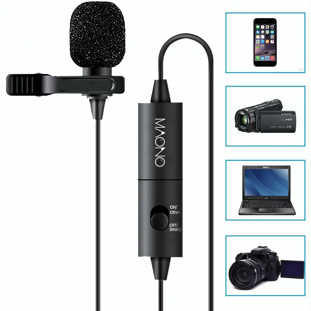 

Manufacture 3.5mm Port Compact Lapel Microphone ,Lavalier Microphone, Black