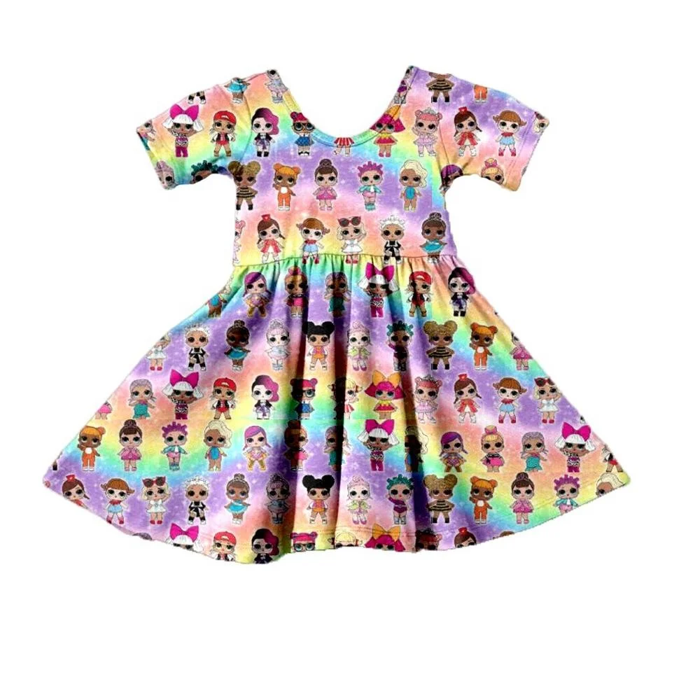 

2019 Summer Kids Clothes Girl Dress Cartoon dress designs for Little girls Gift