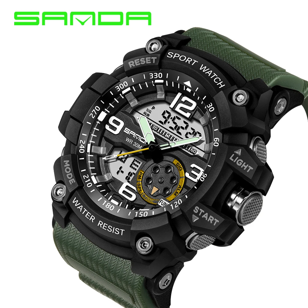 

2018 SANDA Military Watch Men Waterproof Sport Watch For Mens Watches Top Brand Luxury Clock Camping Dive relogio masculino, N/a