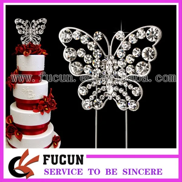 Spring Summer Crystal Rhinestone Butterfly Wedding Anniversary Cake