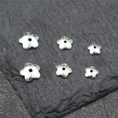

Handmade 925 Silver Beads Cap Flower Bead Caps Sterling Silver DIY Jewelry Accessories Bead Cap