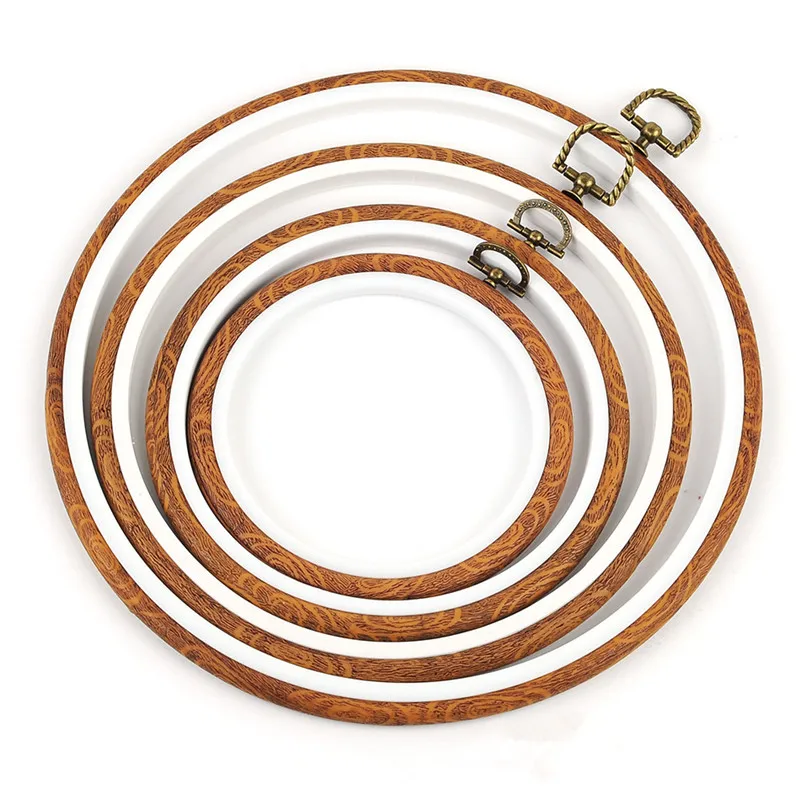 

Practical Embroidery Hoops Frame Set Bamboo Imitative Wooden Embroidery Hoop Rings for DIY Cross Stitch Needle Craft Tools, As show