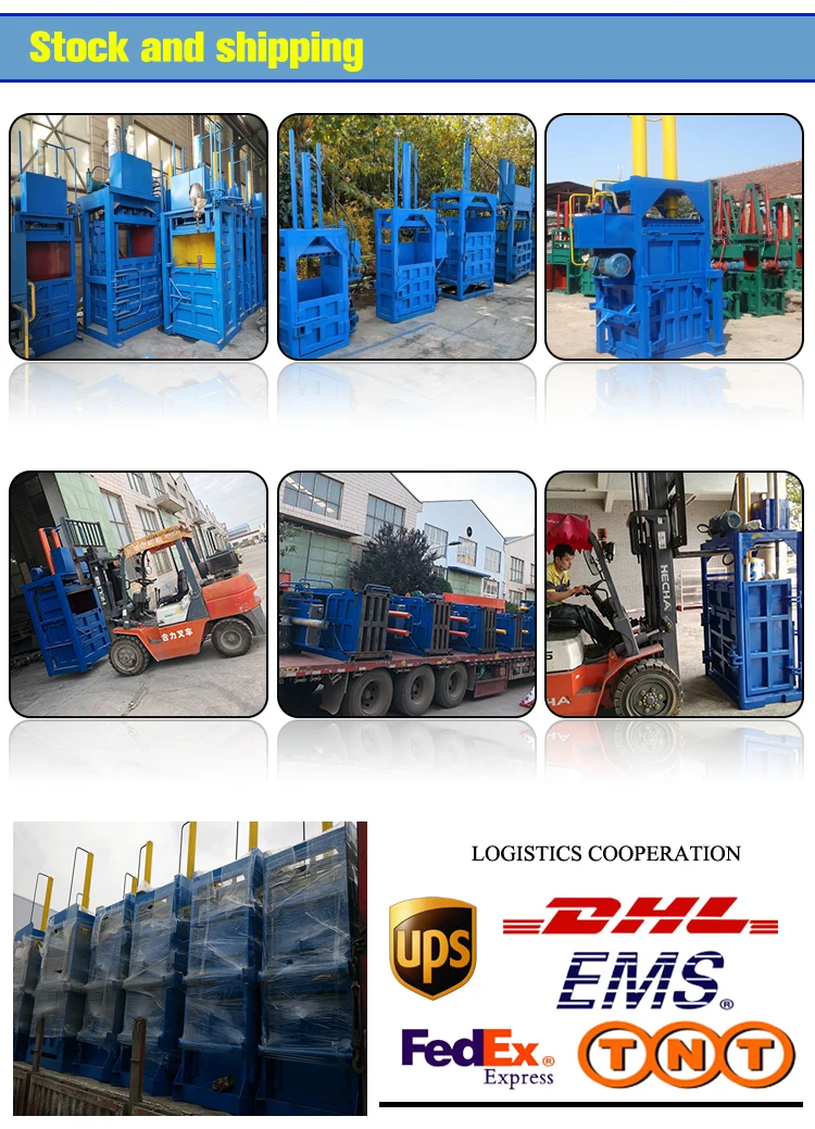 Vertical hydraulic cardboard baler for sale PLC control full automatic hydraulic waste paper carton baler