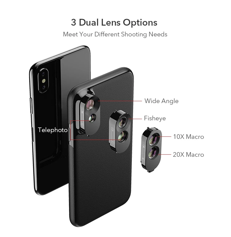 Camera Lens Phone Case For Iphone X/xs Max Professional Telephoto Wide