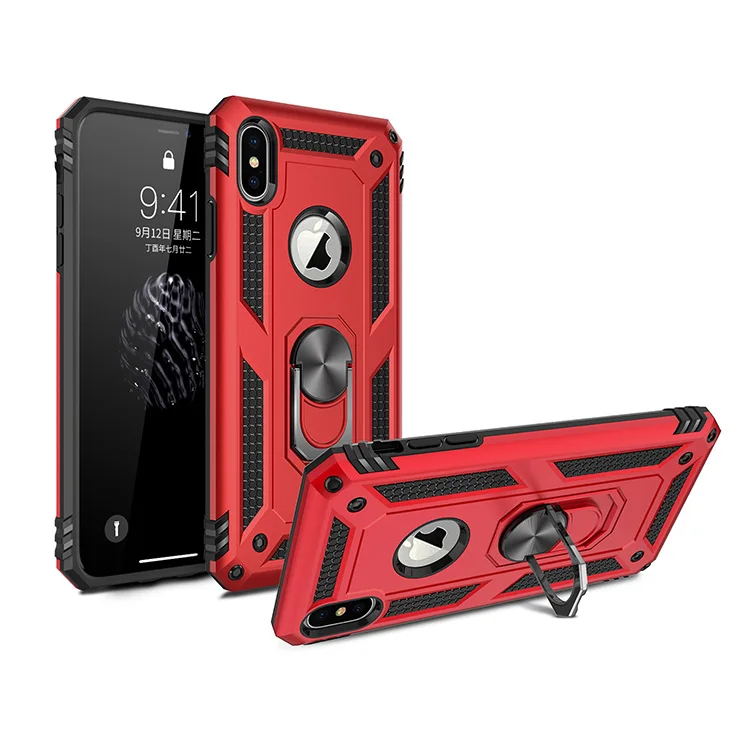 2019 Hot Selling Products Durable Shockproof Design For Iphone X xs Tpu Pc Ring Holder Armor Phone Case