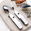 Hight Quality Stainless steel composite fork multifunctional 6-open knife multi-purpose composite folding knife