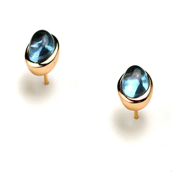

Women Jewelry Labradorite Stone rose gold plated 925 sterling silver stud earrings vermeil gold jewelry