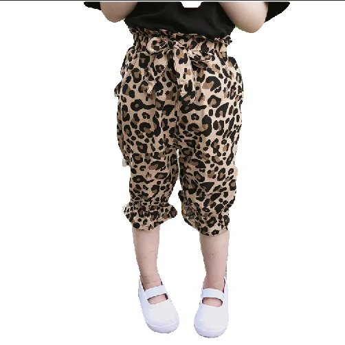 

Kids 2019 Summer Wholesale Children's Cute Breathes Anti-mosquito Pants Leopard Print For 1-7Y Girls