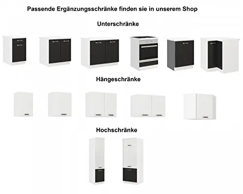 
Easy 240 cm Black and White Small Adjustable Kitchen Cabinet Set 