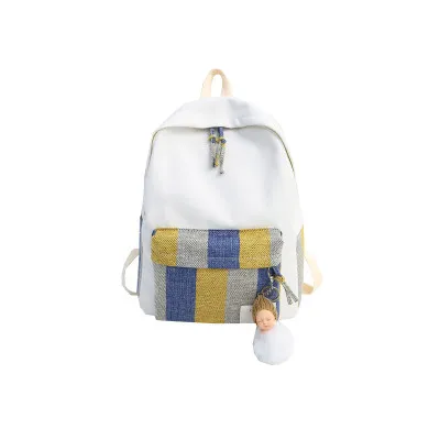 

Teenage high school canvas backpack for girl,satchel mochila college style backpacks white canvas school bag