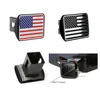 Trailer Hitch Cover US American Flag 3d Chrome Emblem on Black Trailer Metal Hitch Cover Fits 2" Receivers