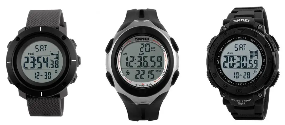 SKMEI 1111 horloge watches men heart rate monitor 3D pedometer watch instructions, round smart sport watch