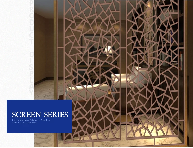 hotel wall decorative laser cut  stainless steel screen partition for hotel bar villa
