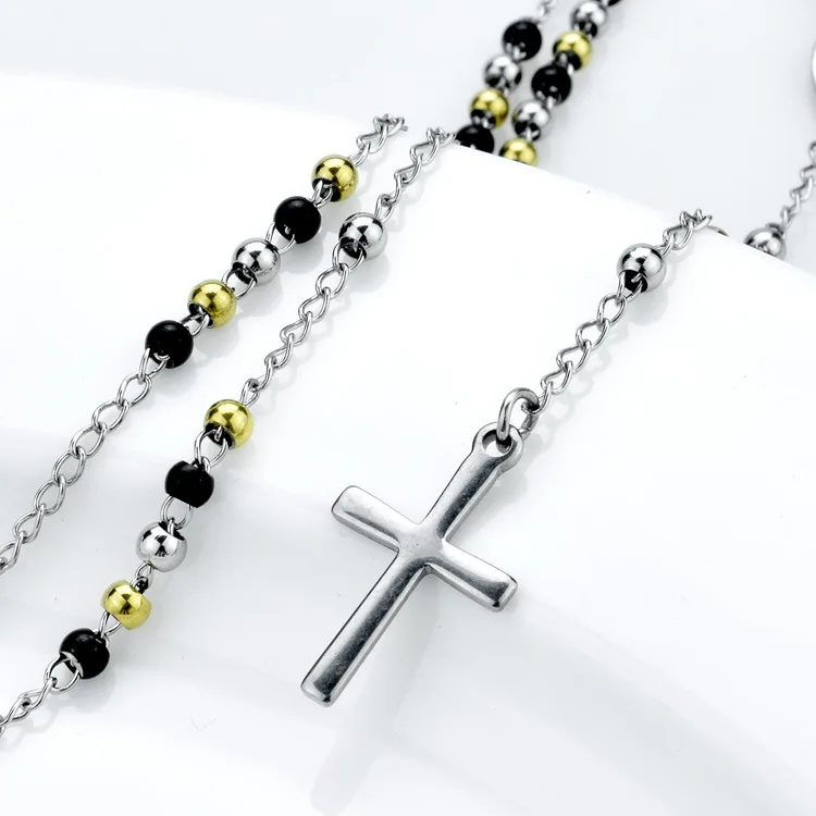 Stainless Steel Rosary Lady Of The Miraculous,Rosary 3mm Ball Bead