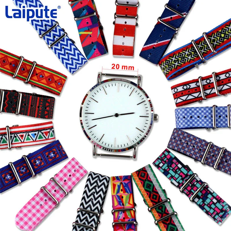 

Nato Straps  Nylon WatchBand NO MOQ Silver Pin Design Print Patterns Nato Watch Band Bulk Nato Watch Strap, Colors