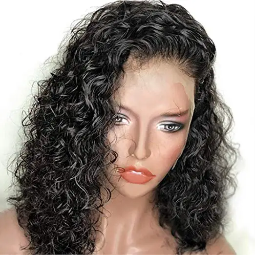 

Hot sale 150% density water wave bob lace wig 100% human hair HD transparent lace frontal wig free shipping