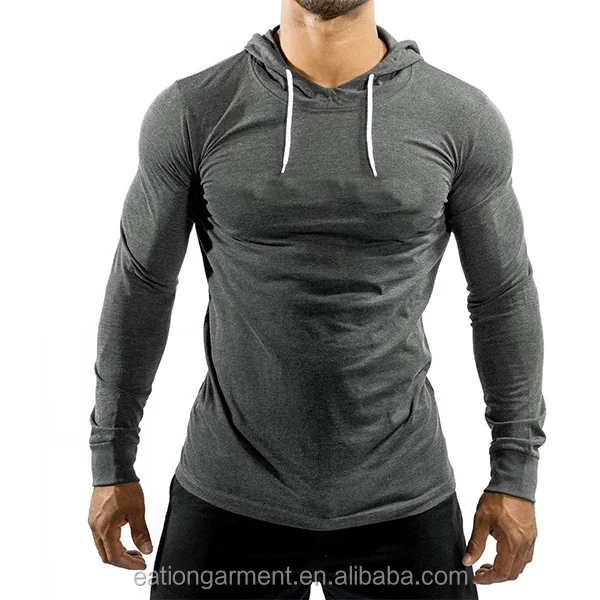 Men Lightweight Sports Fitness Sweatshirt Quick Dry Nylon Gym Hoodie ...