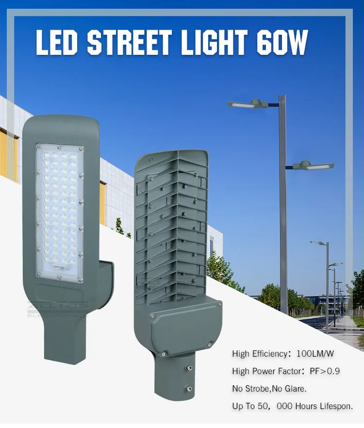High lumen bridgelux 60w led street light lamp 480v
