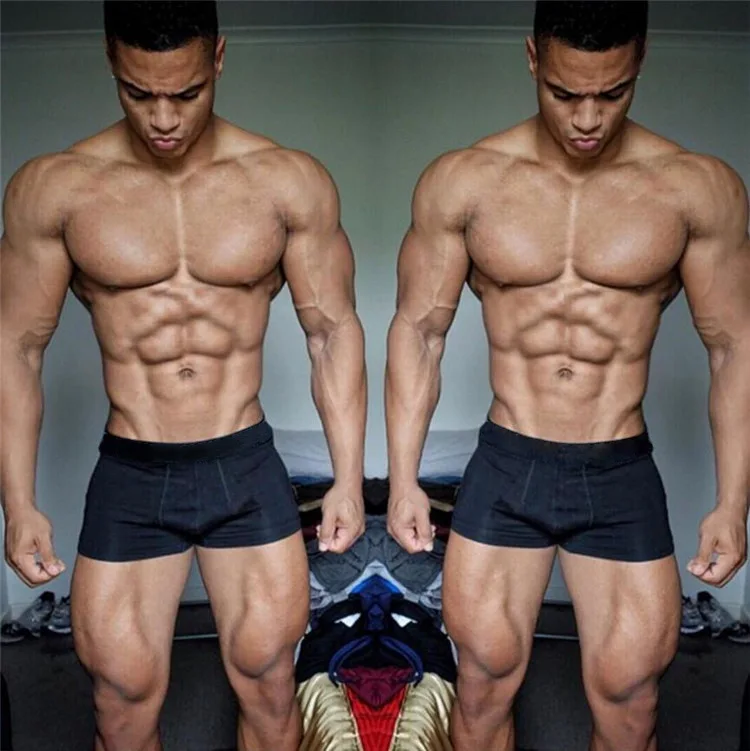 Custom High Quality Gym Briefs Boxers Men Mid Rise Two Tone Color Teen Boys Cotton Underwear