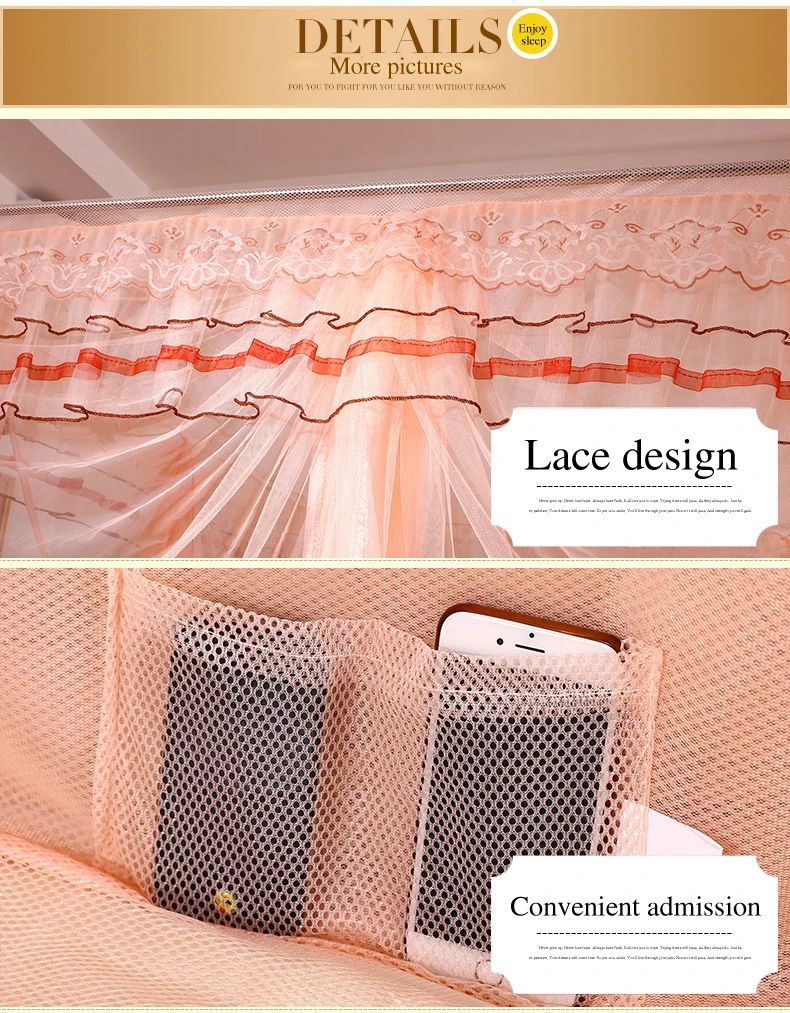 Long lasting durable lace design u shape home indoor family environmental friendly mosquito bed net