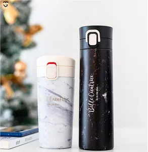 Image of 500ML flask stainless steel insulated vacuum double walled wholesale glitter filter thermal marble water bottle