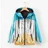 Wholesales women metallic coat fashion holographic jacket