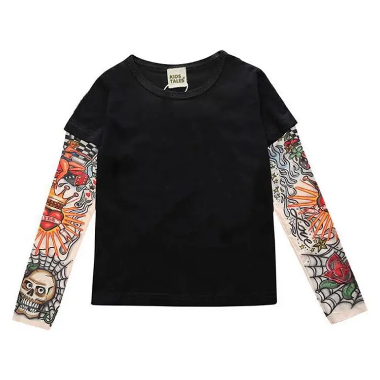 

New kids boy clothing boys girls tattoos sleeve t-shirts children's clothing boys tops fashion t-shirt, As pictures
