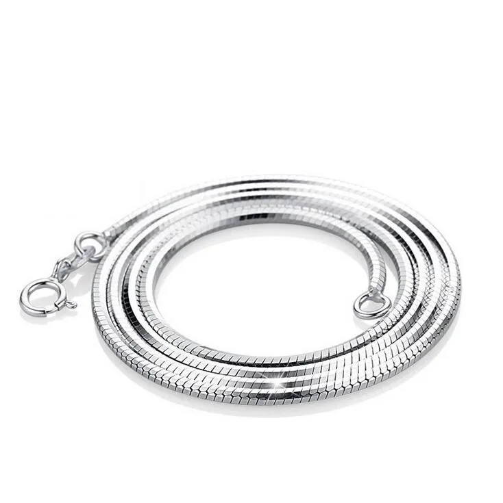 

Fine jewelry 100% 925 Sterling Silver snake chain of bone Free shipping