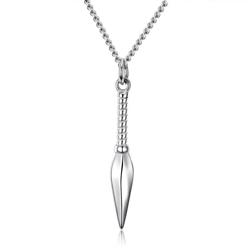 

Arrow shape spear pendant necklace for boyfriend, Silver black gold