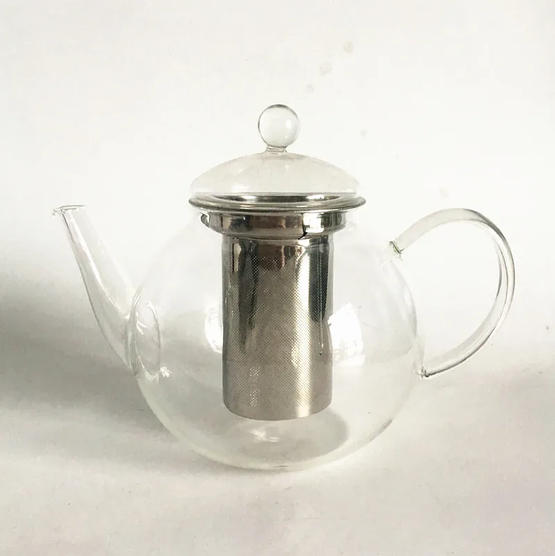 

1200ml Borosilicate Glass Blooming Teapot With Wire Mesh Strainer And Lid, Clear transparent