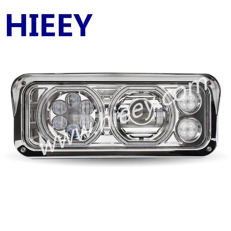 Universal Chrome Led Projector Headlight Assembly With Auxiliary Halo